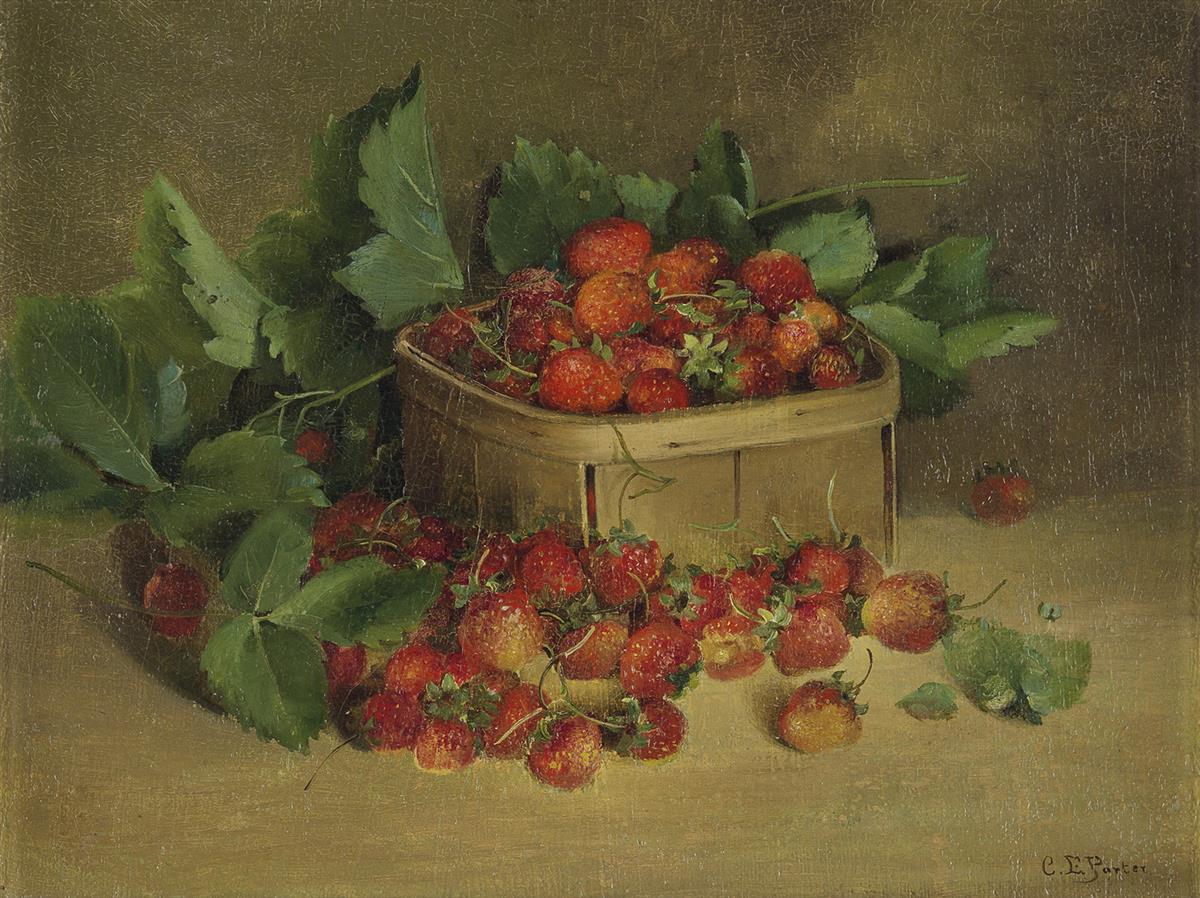 CHARLES ETHAN PORTER (1847 - 1923) Strawberries in a Basket.